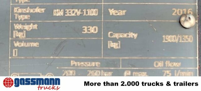 KINSHOFER KM 332-V-1100 Palettenzange - المشبك: صورة 3 KINSHOFER KM 332-V-1100 Palettenzange - المشبك: صورة 3