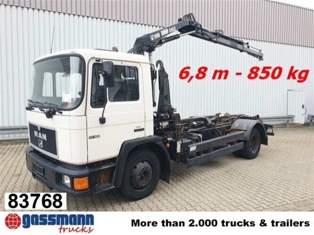 MAN 14.152 F 4x2 BB mit Kran Hiab 060-2 - شاحنة ذات خطاف, شاحنة كرين: صورة 1 MAN 14.152 F 4x2 BB mit Kran Hiab 060-2 - شاحنة ذات خطاف, شاحنة كرين: صورة 1