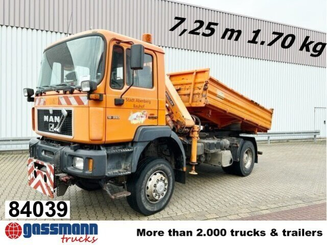 MAN 19.293 4x4 BL mit Kran Meiller MK77RS2 - شاحنة قلاب, شاحنة كرين: صورة 1 MAN 19.293 4x4 BL mit Kran Meiller MK77RS2 - شاحنة قلاب, شاحنة كرين: صورة 1