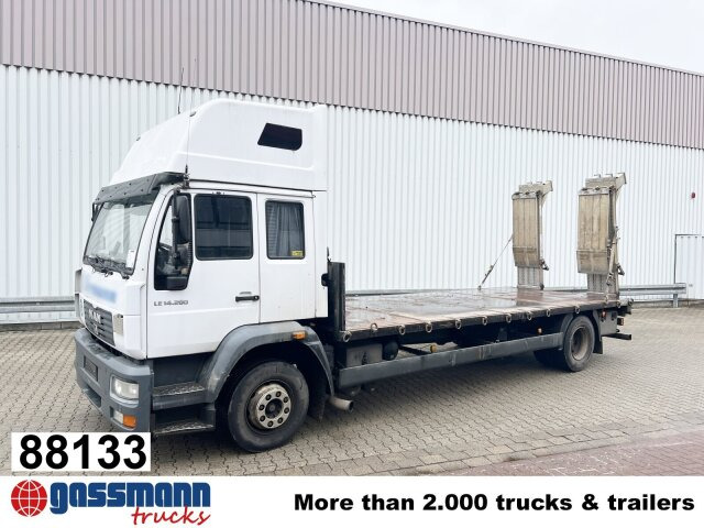 MAN LE 14.280 4x2 L, Maschinentransporter, 2x AHK - شاحنات مسطحة: صورة 1 MAN LE 14.280 4x2 L, Maschinentransporter, 2x AHK - شاحنات مسطحة: صورة 1
