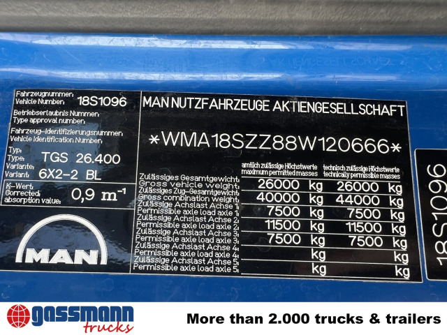 MAN TGA 26.400 6x2-4 BL, A1, Lenk-/Liftachse, ADR, - شاحنة صهريج: صورة 4 MAN TGA 26.400 6x2-4 BL, A1, Lenk-/Liftachse, ADR, - شاحنة صهريج: صورة 4
