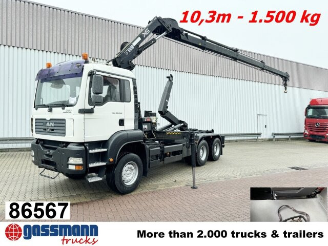 MAN TGA 33.350 6X4 BB mit Kran Hiab 166 E-3 HiDuo, - شاحنة ذات خطاف, شاحنة كرين: صورة 1 MAN TGA 33.350 6X4 BB mit Kran Hiab 166 E-3 HiDuo, - شاحنة ذات خطاف, شاحنة كرين: صورة 1