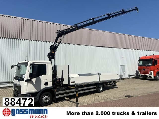 MAN TGL 12.190 4x2 BL mit Kran Hiab Hiduo 072DS-4 - شاحنات مسطحة, شاحنة كرين: صورة 1 MAN TGL 12.190 4x2 BL mit Kran Hiab Hiduo 072DS-4 - شاحنات مسطحة, شاحنة كرين: صورة 1