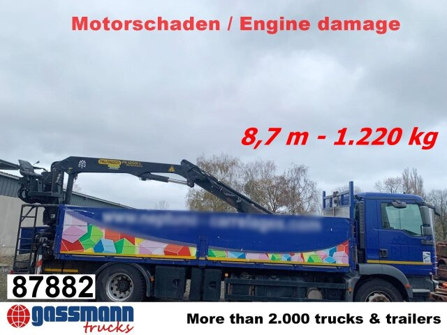 MAN TGM 18.290 4x2 BL, Heckkran Palfinger PK12001L, - شاحنات مسطحة, شاحنة كرين: صورة 1 MAN TGM 18.290 4x2 BL, Heckkran Palfinger PK12001L, - شاحنات مسطحة, شاحنة كرين: صورة 1
