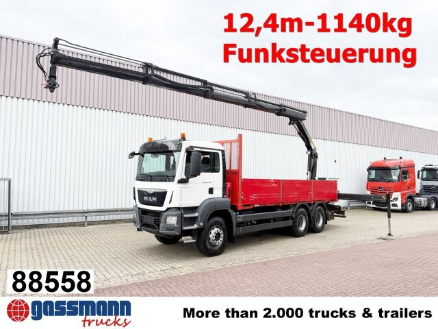 MAN TGS 33.400 6x4 BB, Navi, Heckkran PK18002-EH C, - شاحنات مسطحة, شاحنة كرين: صورة 1 MAN TGS 33.400 6x4 BB, Navi, Heckkran PK18002-EH C, - شاحنات مسطحة, شاحنة كرين: صورة 1