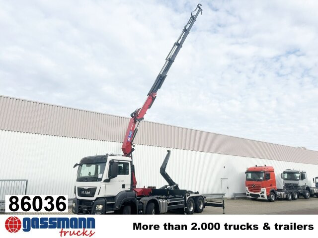 MAN TGS 35.480 8X4 BL, Intarder, Kran HMF 3220-K6, - شاحنة ذات خطاف, شاحنة كرين: صورة 1 MAN TGS 35.480 8X4 BL, Intarder, Kran HMF 3220-K6, - شاحنة ذات خطاف, شاحنة كرين: صورة 1