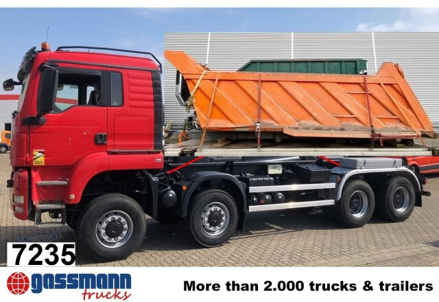 MAN TGS 41.480 8X8 BB, Bender Stahlmulde ca. 18m³, - شاحنة هيكل كابينة: صورة 1 MAN TGS 41.480 8X8 BB, Bender Stahlmulde ca. 18m³, - شاحنة هيكل كابينة: صورة 1