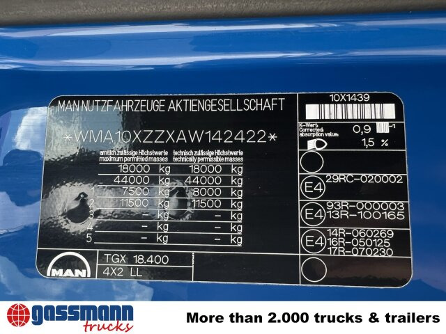 MAN TGX 18.400 4X2 LL, Fahrschule, XLX-Fahrerhaus - شاحنات الحاويات / جسم علوي قابل للتغيير شاحنة: صورة 2 MAN TGX 18.400 4X2 LL, Fahrschule, XLX-Fahrerhaus - شاحنات الحاويات / جسم علوي قابل للتغيير شاحنة: صورة 2