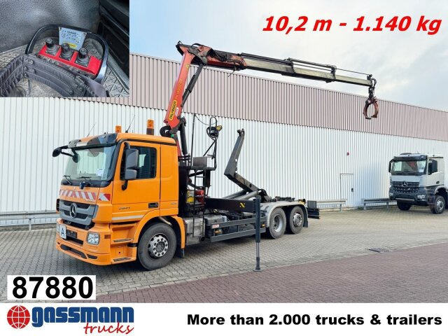 Mercedes-Benz Actros 2541 L 6x2, Lenkachse, Meiller RK 20.65, - شاحنة ذات خطاف, شاحنة كرين: صورة 1 Mercedes-Benz Actros 2541 L 6x2, Lenkachse, Meiller RK 20.65, - شاحنة ذات خطاف, شاحنة كرين: صورة 1
