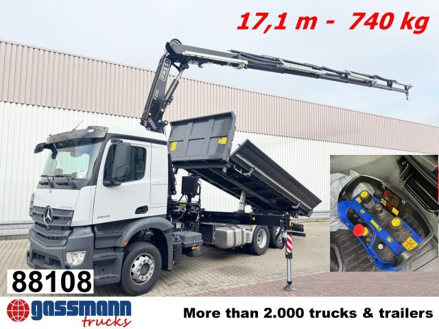 Mercedes-Benz Actros 2545 L 6x2, 2x Bordmatik, Kran Fassi - شاحنة قلاب, شاحنة كرين: صورة 1 Mercedes-Benz Actros 2545 L 6x2, 2x Bordmatik, Kran Fassi - شاحنة قلاب, شاحنة كرين: صورة 1