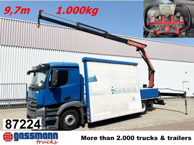 Mercedes-Benz Antos 1836 L 4x2, Glastransporter, Heckkran - شاحنات مسطحة, شاحنة كرين: صورة 1 Mercedes-Benz Antos 1836 L 4x2, Glastransporter, Heckkran - شاحنات مسطحة, شاحنة كرين: صورة 1