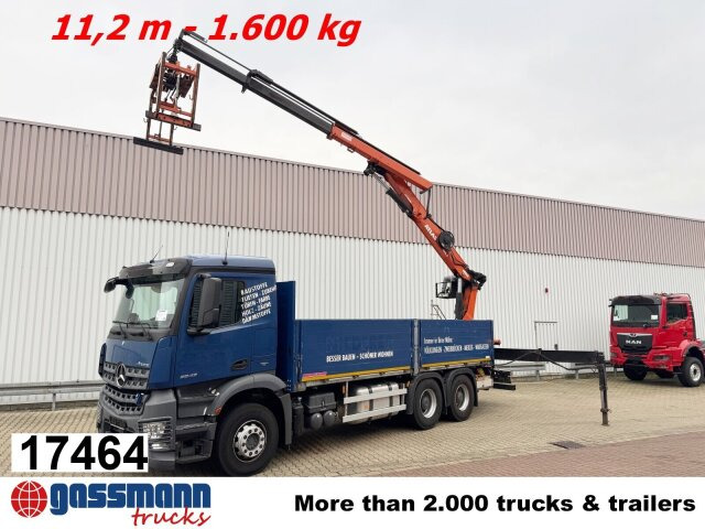 Mercedes-Benz Arocs 2642 6x4 mit Heckkran Atlas AK 186.3 V-2 - شاحنات مسطحة, شاحنة كرين: صورة 1 Mercedes-Benz Arocs 2642 6x4 mit Heckkran Atlas AK 186.3 V-2 - شاحنات مسطحة, شاحنة كرين: صورة 1