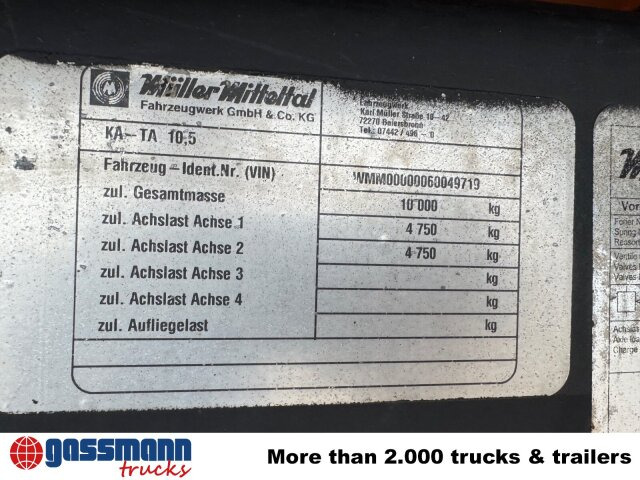 Müller-Mitteltal KA-TA 10.5C, Ex-Stadtverwaltung - مقطورة قلاب: صورة 2 Müller-Mitteltal KA-TA 10.5C, Ex-Stadtverwaltung - مقطورة قلاب: صورة 2