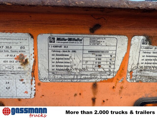 Müller-Mitteltal T 3 Kompakt 30,0, Hydr. Rampen, Verbr. auf 3m - مقطورة مسطحة منخفضة: صورة 5 Müller-Mitteltal T 3 Kompakt 30,0, Hydr. Rampen, Verbr. auf 3m - مقطورة مسطحة منخفضة: صورة 5