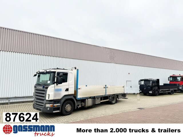 Scania R380 DB 4x2 MNA, Platz für Heckkran, 2x AHK - شاحنات مسطحة: صورة 1 Scania R380 DB 4x2 MNA, Platz für Heckkran, 2x AHK - شاحنات مسطحة: صورة 1