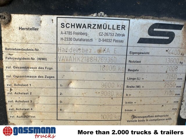 Schwarzmüller TKA 18, Alu-Bordwände, ca. 11m³ - مقطورة قلاب: صورة 2 Schwarzmüller TKA 18, Alu-Bordwände, ca. 11m³ - مقطورة قلاب: صورة 2