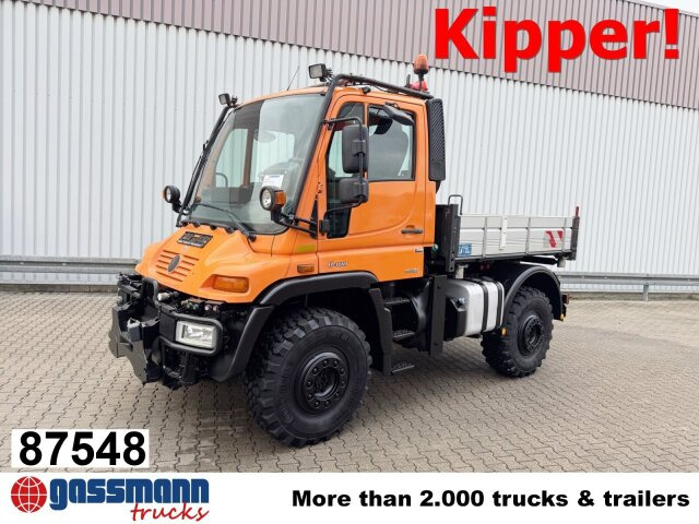 Unimog U 400 405/12 4x4, Kipper, Kommunalhydraulik, - شاحنة التوصيل: صورة 1 Unimog U 400 405/12 4x4, Kipper, Kommunalhydraulik, - شاحنة التوصيل: صورة 1