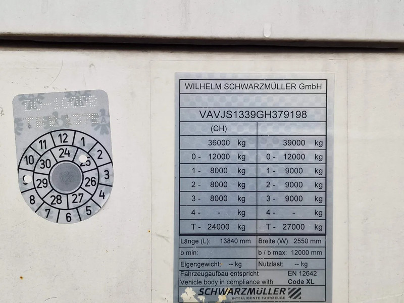 Schwarzmüller Tautliner 3 axle - Loadlift - Lift axle - BPW Axle - Lift axle - Alloy wheels Schwarzmüller Tautliner 3 axle - Loadlift - Lift axle - BPW Axle - Lift axle - Alloy wheels: صورة 13