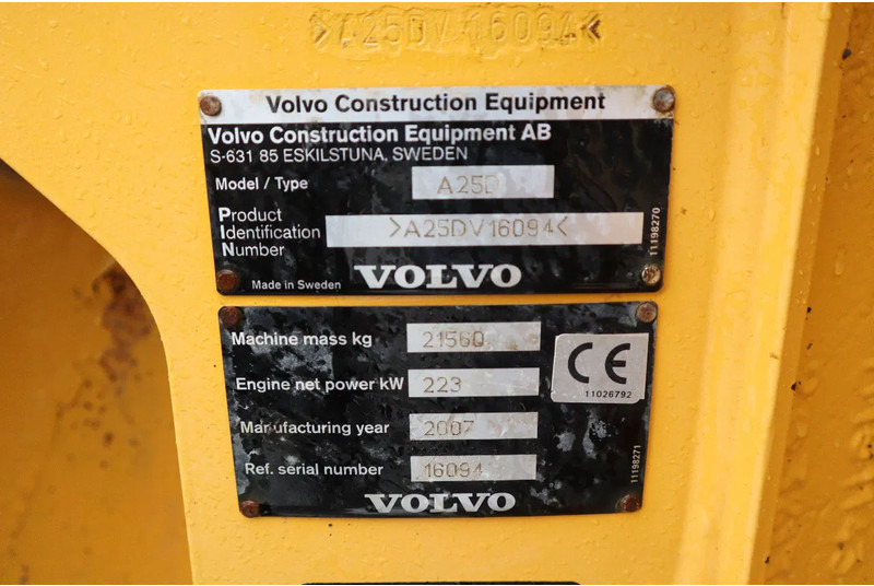 شاحنة قلاب مفصلية Volvo A25D | A 25 D | AIRCO | GOOD CONDITION: صورة 20