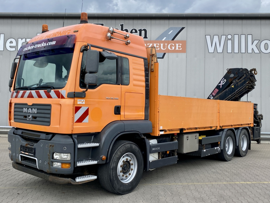 MAN TGA 26.480 6x4 BL / HIAB 377 EP-4 Faltkran - شاحنات مسطحة, شاحنة كرين: صورة 1 MAN TGA 26.480 6x4 BL / HIAB 377 EP-4 Faltkran - شاحنات مسطحة, شاحنة كرين: صورة 1