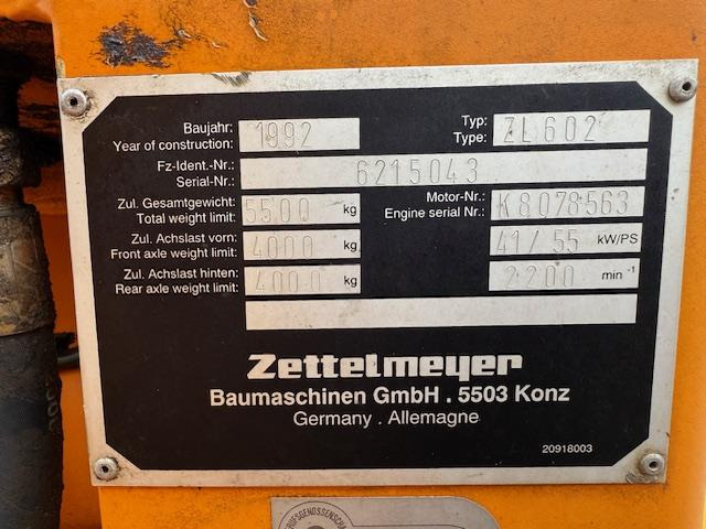 Zettelmeyer ZL 602 - اللودر بعجل: صورة 5 Zettelmeyer ZL 602 - اللودر بعجل: صورة 5