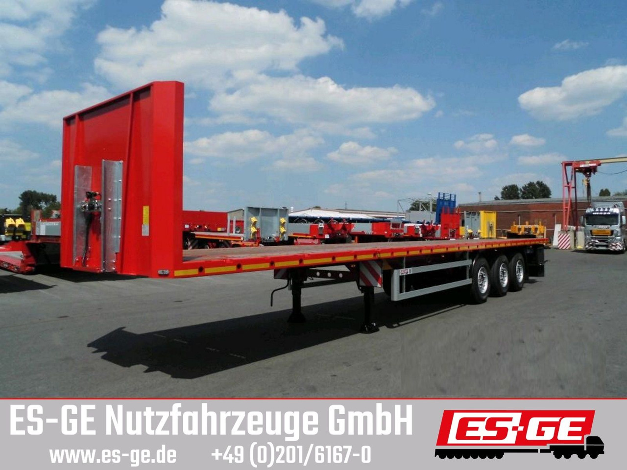 ES-GE 3-Achs Sattelanhänger - Rungen + CV - نصف مقطورة مسطحة: صورة 1 ES-GE 3-Achs Sattelanhänger - Rungen + CV - نصف مقطورة مسطحة: صورة 1