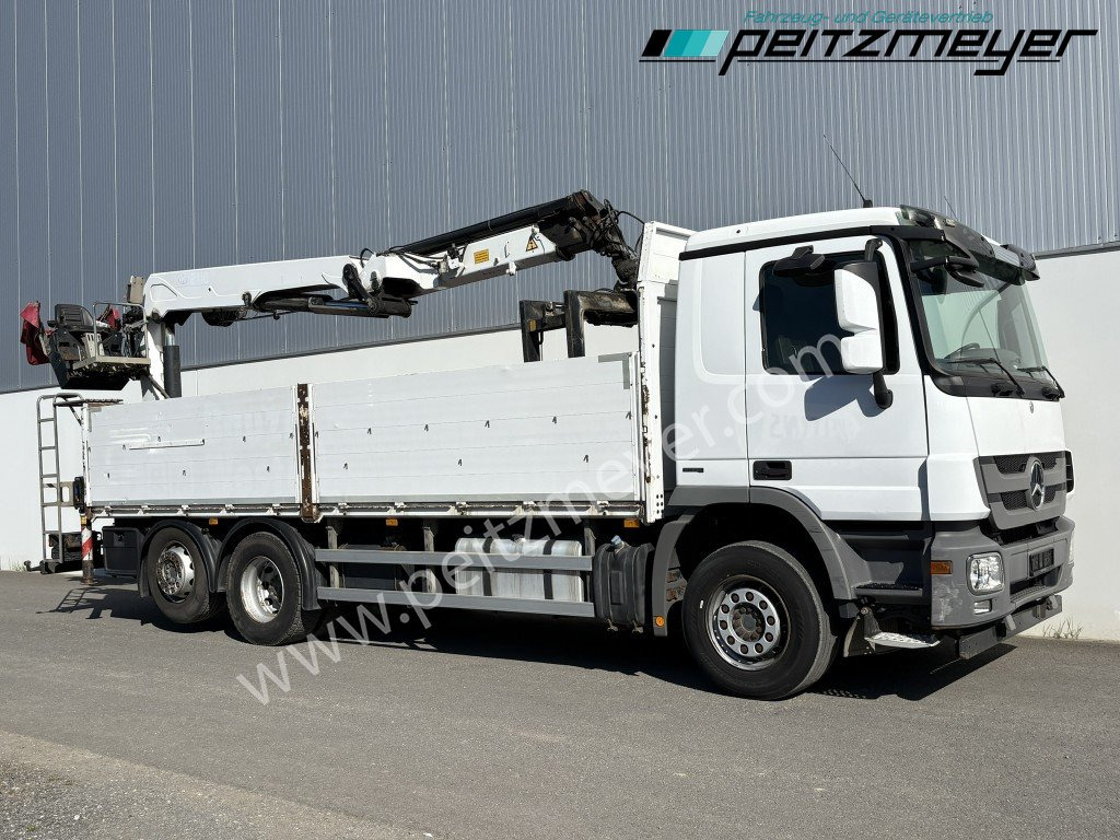 MERCEDES-BENZ Actros 2536 LL Pritsche HMF Heckkran m. Zange Baustoff - شاحنات مسطحة, شاحنة كرين: صورة 2 MERCEDES-BENZ Actros 2536 LL Pritsche HMF Heckkran m. Zange Baustoff - شاحنات مسطحة, شاحنة كرين: صورة 2