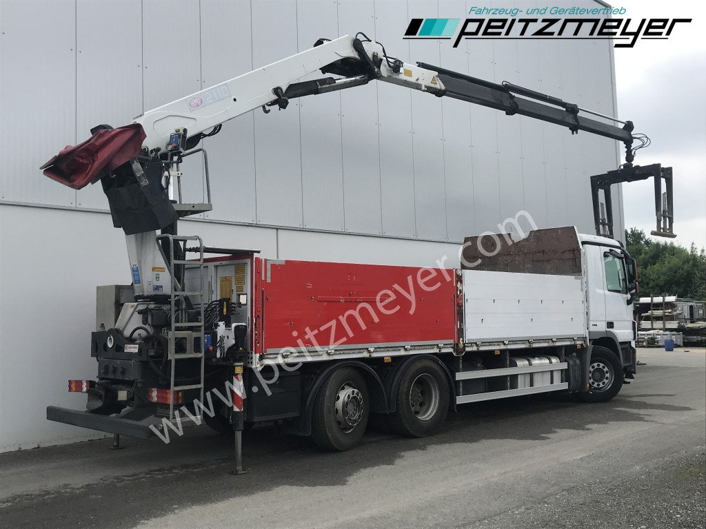 MERCEDES-BENZ Actros 2536 LL Pritsche HMF Heckkran m. Zange Baustoff - شاحنات مسطحة, شاحنة كرين: صورة 4 MERCEDES-BENZ Actros 2536 LL Pritsche HMF Heckkran m. Zange Baustoff - شاحنات مسطحة, شاحنة كرين: صورة 4