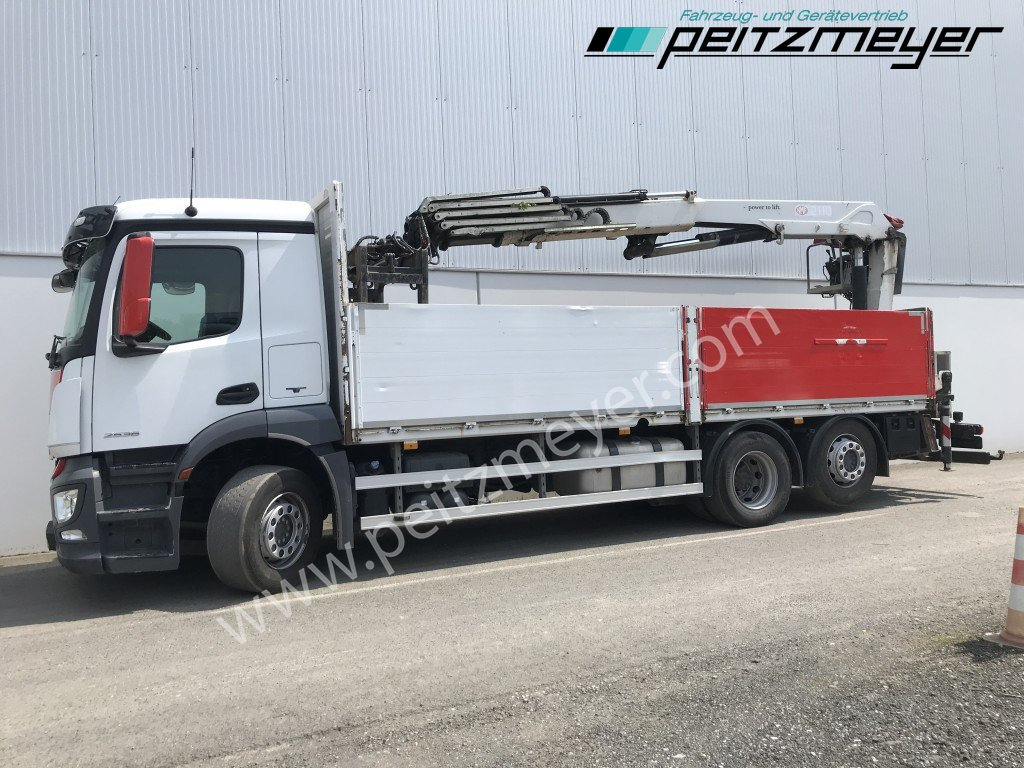 شاحنات مسطحة, شاحنة كرين MERCEDES-BENZ Antos 2536 LL Pritsche HMF 2110-L5 5 fach Ausschub mit Steinzange: صورة 8