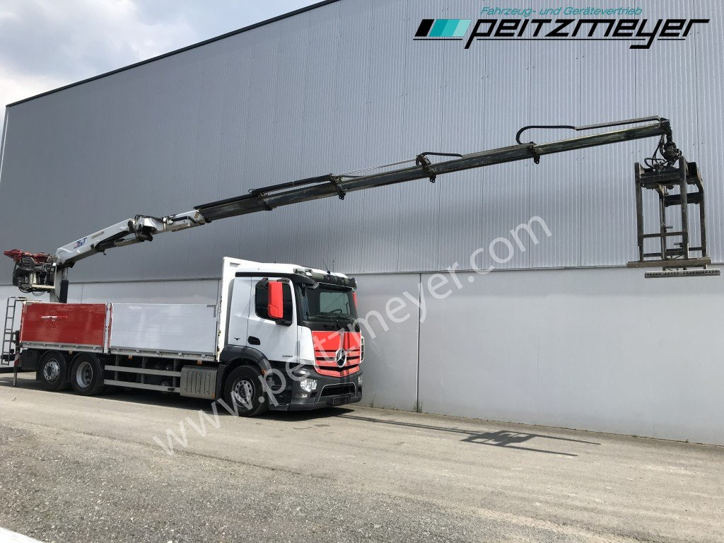 شاحنات مسطحة, شاحنة كرين MERCEDES-BENZ Antos 2536 LL Pritsche HMF 2110-L5 5 fach Ausschub mit Steinzange: صورة 17