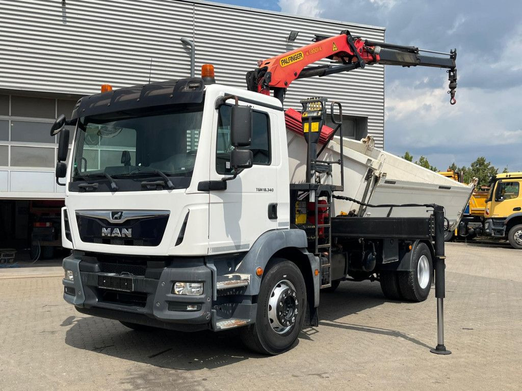 MAN TG-M 18.340 4x2 2-Achs Kipper Kran Palf. PK 130 - شاحنة قلاب, شاحنة كرين: صورة 1 MAN TG-M 18.340 4x2 2-Achs Kipper Kran Palf. PK 130 - شاحنة قلاب, شاحنة كرين: صورة 1