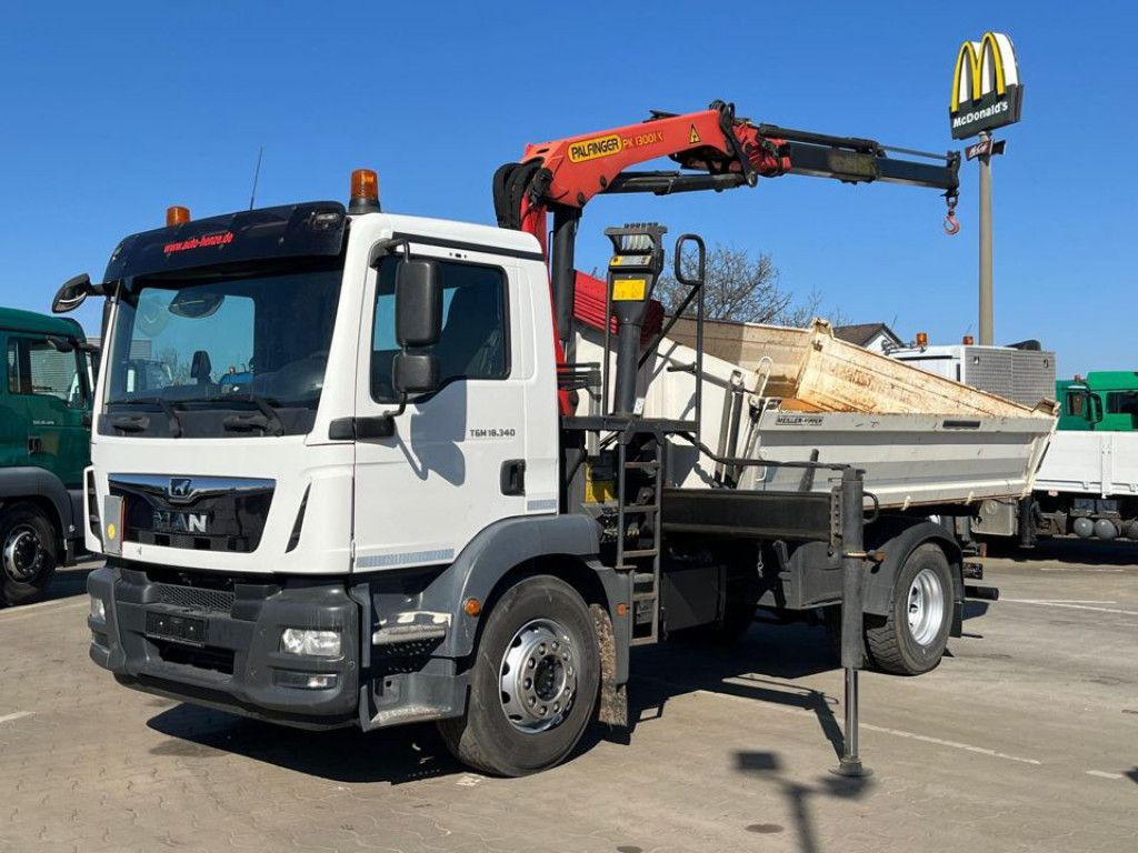 MAN TG-M 18.340 4x2 2-Achs Kipper Kran Palf. PK 130 - شاحنة قلاب, شاحنة كرين: صورة 1 MAN TG-M 18.340 4x2 2-Achs Kipper Kran Palf. PK 130 - شاحنة قلاب, شاحنة كرين: صورة 1