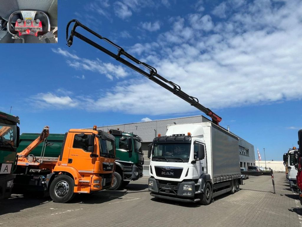 MAN TG-S 26.400 6x2-2 BL Pritsche Heckkran 5xhydr.Au - شاحنات مسطحة, شاحنة كرين: صورة 1 MAN TG-S 26.400 6x2-2 BL Pritsche Heckkran 5xhydr.Au - شاحنات مسطحة, شاحنة كرين: صورة 1