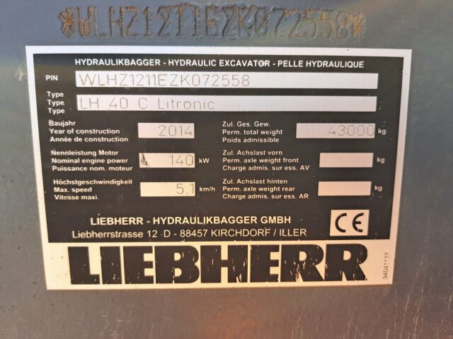 Liebherr LH40C Litronic Industry Long reach 43 Ton - حفار زحاف: صورة 4 Liebherr LH40C Litronic Industry Long reach 43 Ton - حفار زحاف: صورة 4