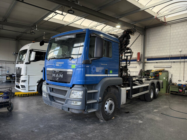 MAN TGS 26.320 6x2 Abrollkipper + Kran HIAB 166 E-5 - شاحنة ذات خطاف, شاحنة كرين: صورة 1 MAN TGS 26.320 6x2 Abrollkipper + Kran HIAB 166 E-5 - شاحنة ذات خطاف, شاحنة كرين: صورة 1