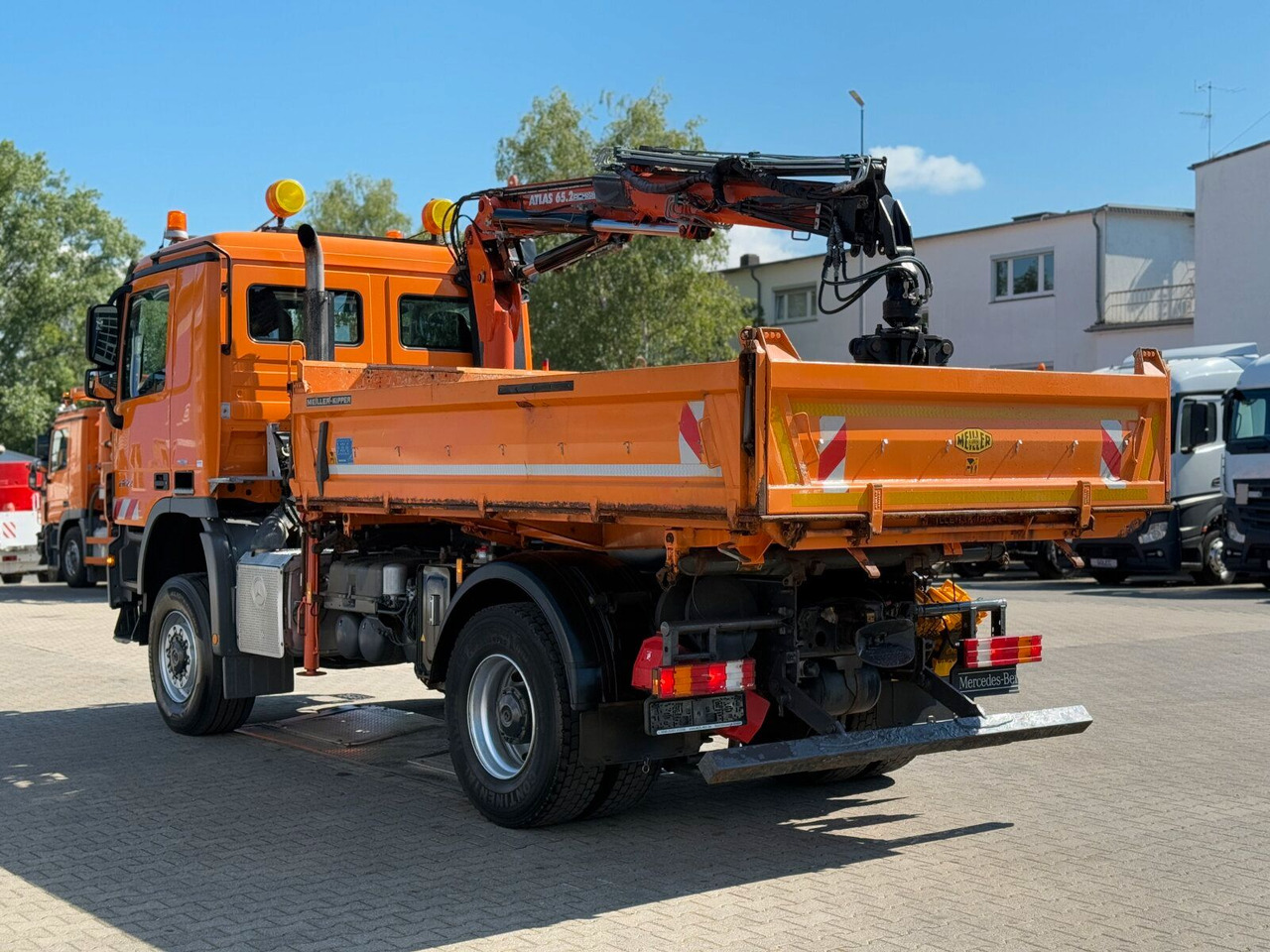 شاحنة قلاب, شاحنة كرين Mercedes-Benz ACTROS 2044 4x4 Kipper Kran ATLAS 65.2 A2L: صورة 9