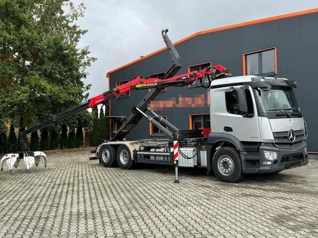 Mercedes-Benz ACTROS 2546 6x2 Abrollkip Kran Palfinger Q150Z95 - شاحنة ذات خطاف, شاحنة كرين: صورة 2 Mercedes-Benz ACTROS 2546 6x2 Abrollkip Kran Palfinger Q150Z95 - شاحنة ذات خطاف, شاحنة كرين: صورة 2
