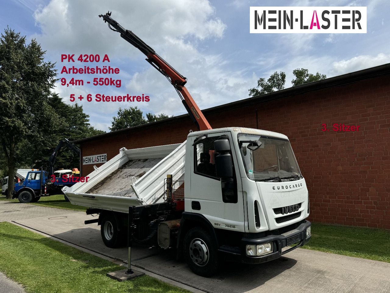 Iveco ML75E16 3 S-Kipper Kran PK 9,4m-550 kg Greifer - قلاب صغير: صورة 1 Iveco ML75E16 3 S-Kipper Kran PK 9,4m-550 kg Greifer - قلاب صغير: صورة 1