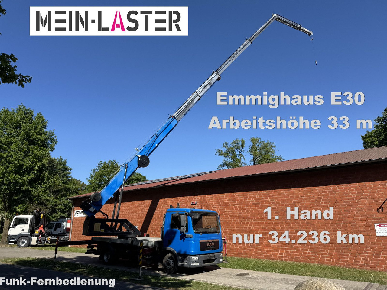 MAN 8.180 Emminghaus kein Böcker Klaas 33 Meter FB - شاحنة كرين: صورة 1 MAN 8.180 Emminghaus kein Böcker Klaas 33 Meter FB - شاحنة كرين: صورة 1