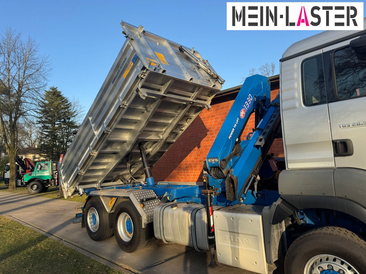 MAN Aufbau Meiller Bordmatik + HMF 1330 K4 15m Funk - شاحنة قلاب, شاحنة كرين: صورة 2 MAN Aufbau Meiller Bordmatik + HMF 1330 K4 15m Funk - شاحنة قلاب, شاحنة كرين: صورة 2