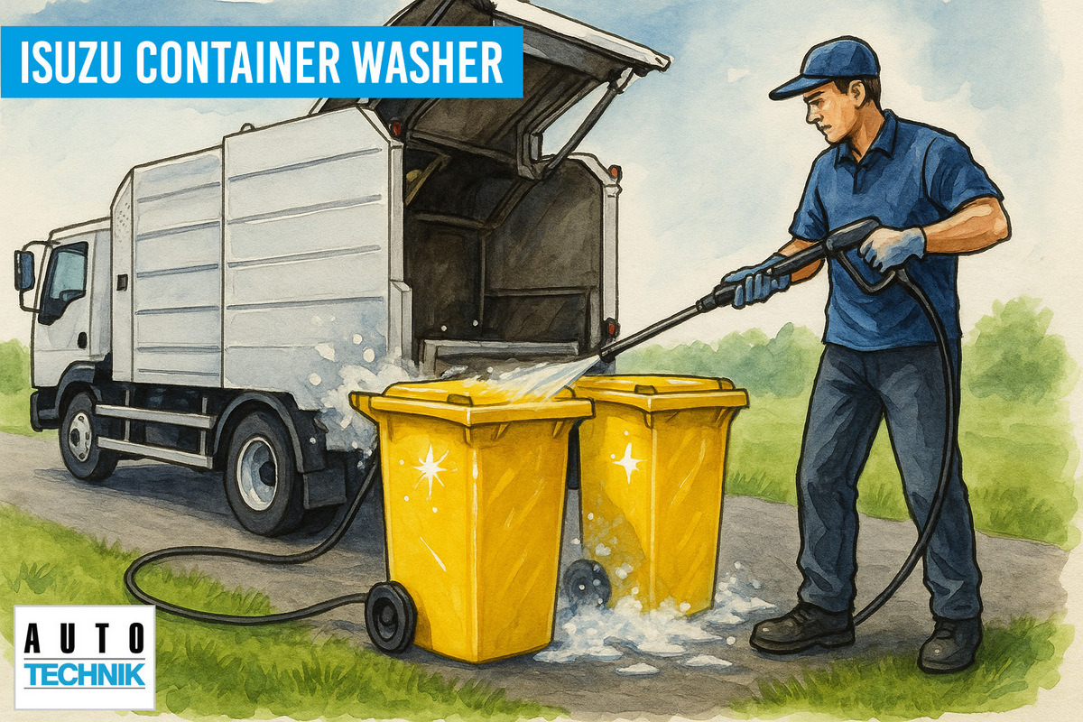 Isuzu NQR75 Container washer laveuse lavacassonetti myjka - شاحنة النفايات: صورة 1 Isuzu NQR75 Container washer laveuse lavacassonetti myjka - شاحنة النفايات: صورة 1