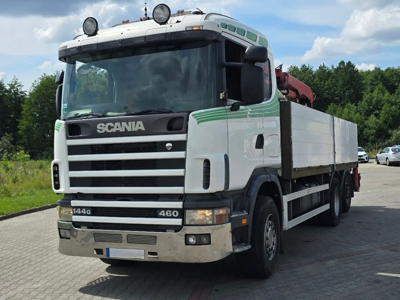 SCANIA 144.460 - شاحنات مسطحة, شاحنة كرين: صورة 2 SCANIA 144.460 - شاحنات مسطحة, شاحنة كرين: صورة 2