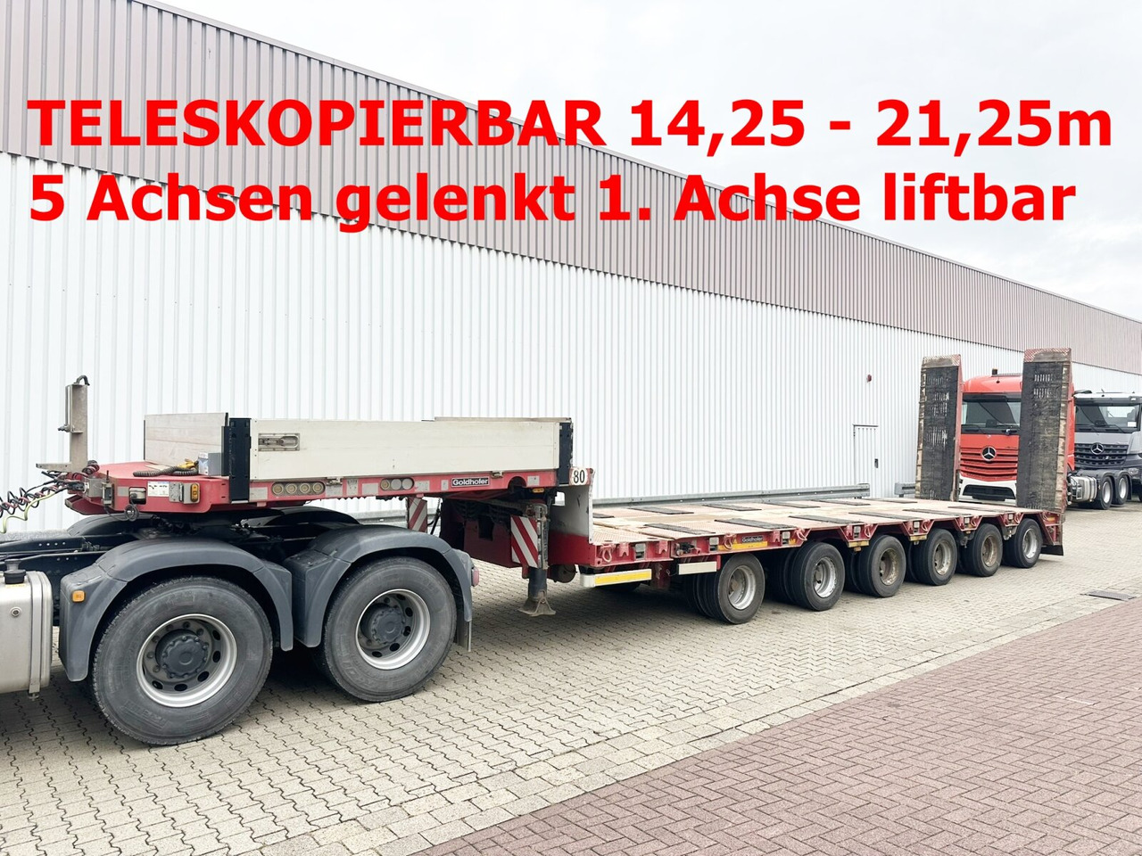 Goldhofer STZ L 6-67/80 A STZ-L 6-67/80 A, 6 Achsen, 86.000kg Ges.-Gew. - عربة منخفضة مسطحة نصف مقطورة: صورة 1 Goldhofer STZ L 6-67/80 A STZ-L 6-67/80 A, 6 Achsen, 86.000kg Ges.-Gew. - عربة منخفضة مسطحة نصف مقطورة: صورة 1
