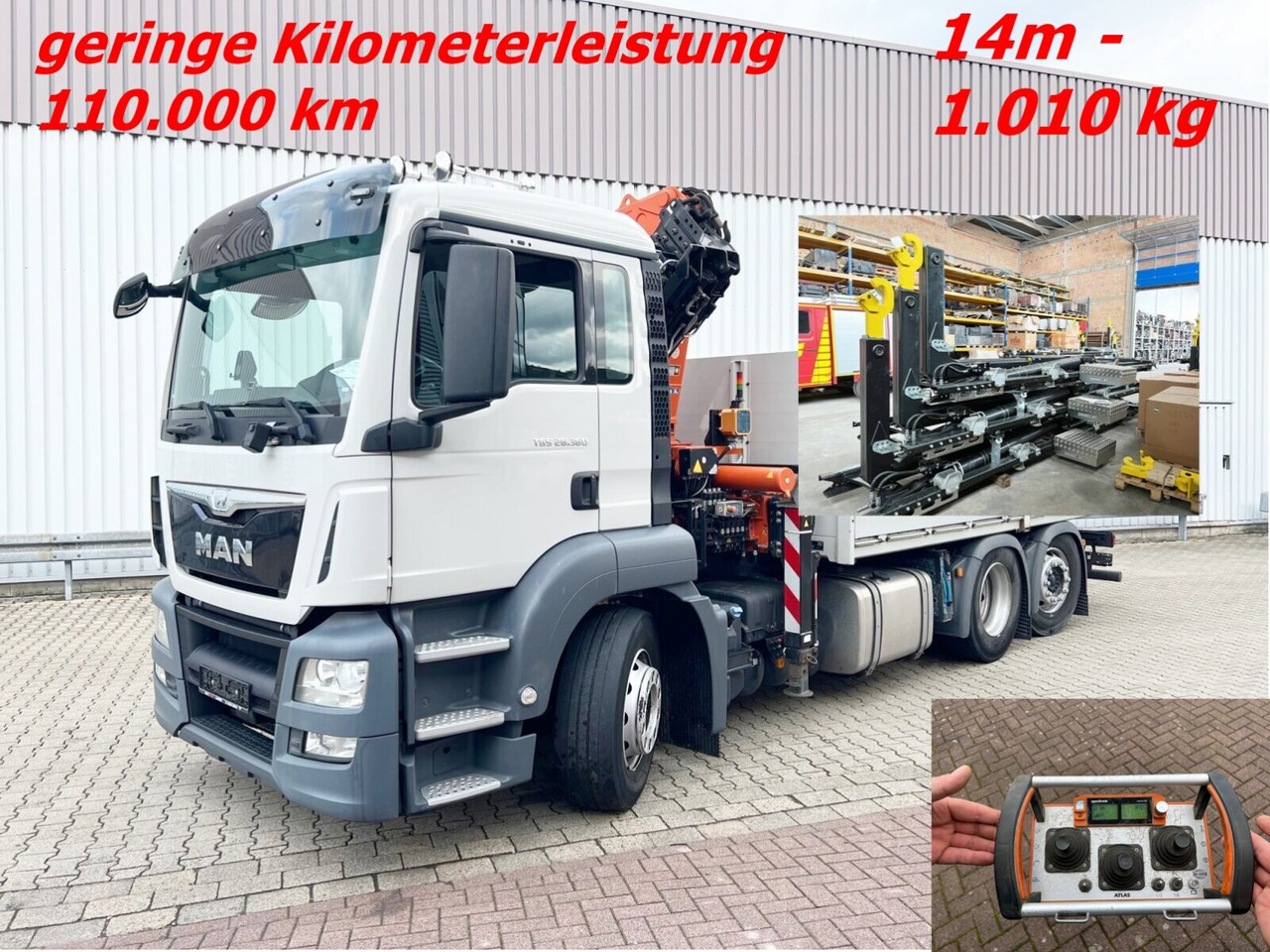 MAN TGS 26.360/400 6x2-4 BL TGS 26.360/400 6x2-4 BL, Lenk-/Lift, Kran Atlas AK 206.3E A5, Funk - شاحنة ذات خطاف, شاحنة كرين: صورة 1 MAN TGS 26.360/400 6x2-4 BL TGS 26.360/400 6x2-4 BL, Lenk-/Lift, Kran Atlas AK 206.3E A5, Funk - شاحنة ذات خطاف, شاحنة كرين: صورة 1