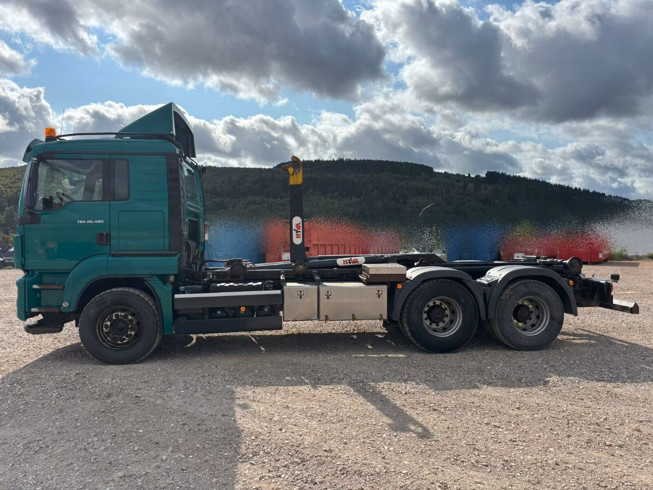 MAN TGS 26.480 6x4 BL TGS 26.480 6x4 BL, Klima, Intarder, Hyva 20.60 S bis 7 m Container, - شاحنة ذات خطاف: صورة 1 MAN TGS 26.480 6x4 BL TGS 26.480 6x4 BL, Klima, Intarder, Hyva 20.60 S bis 7 m Container, - شاحنة ذات خطاف: صورة 1