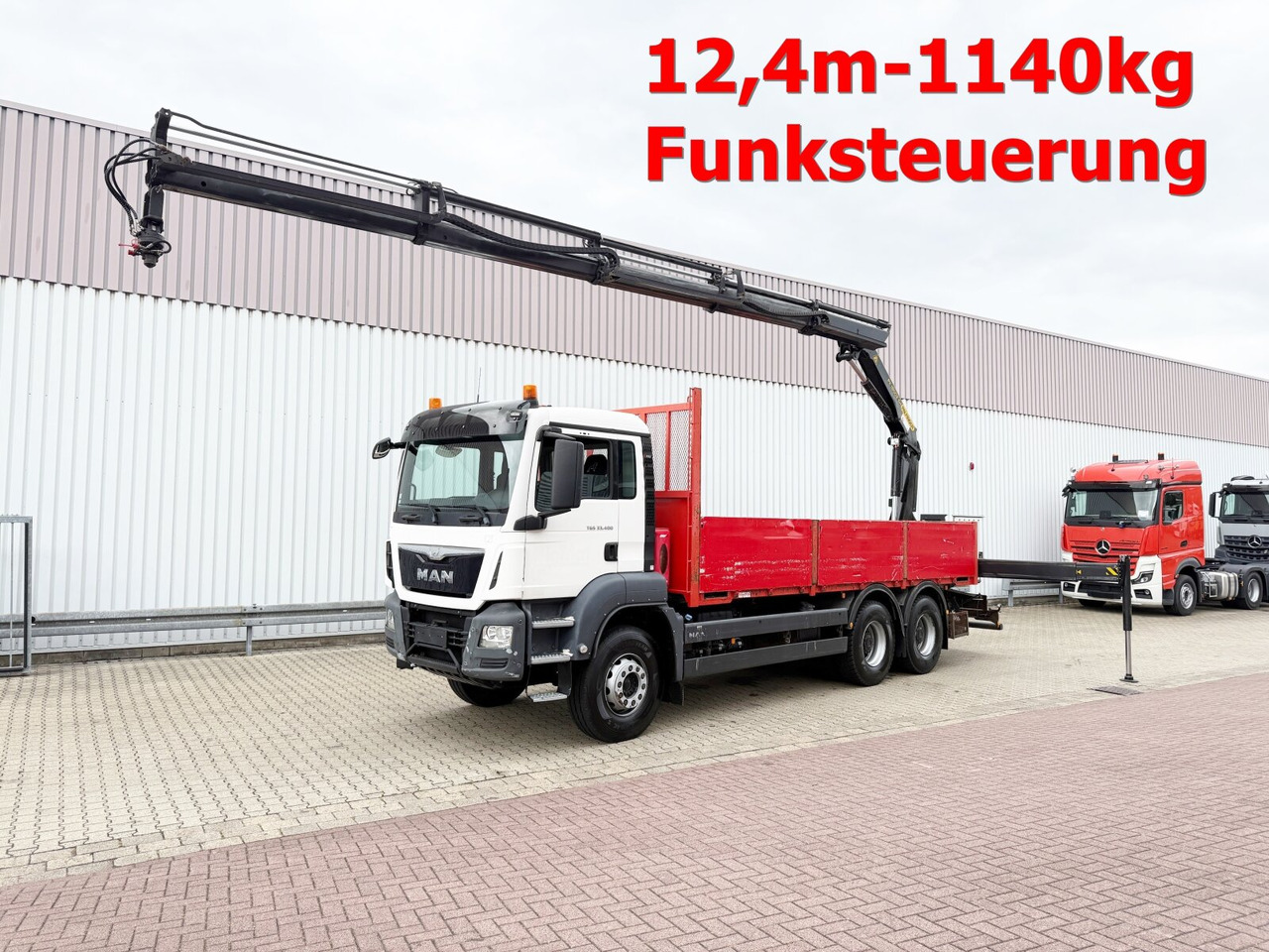 MAN TGS 33.400 6x4 BB TGS 33.400 6x4 BB, Navi, Heckkran PK18002-EH C, Funk - شاحنة كرين, شاحنات مسطحة: صورة 1 MAN TGS 33.400 6x4 BB TGS 33.400 6x4 BB, Navi, Heckkran PK18002-EH C, Funk - شاحنة كرين, شاحنات مسطحة: صورة 1