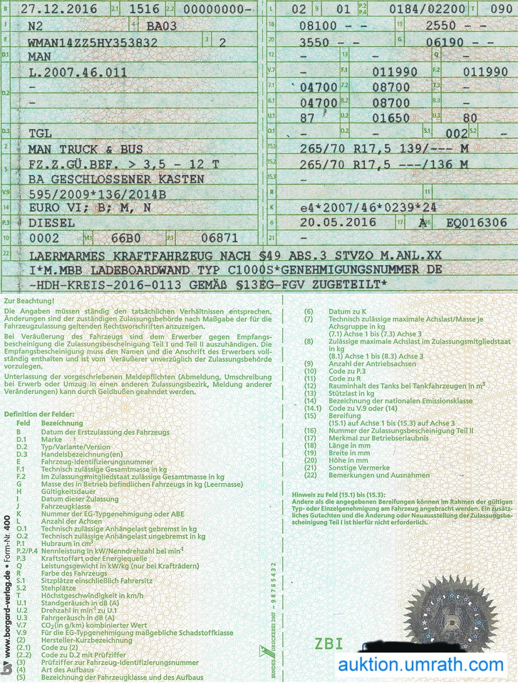 شاحنة مقفلة MAN TGL 12.250 4x2 L/BL Koffer Ladebordwand Klimaautomatik NAVI Luftfederung Automatikgetriebe EURO 6: صورة 22