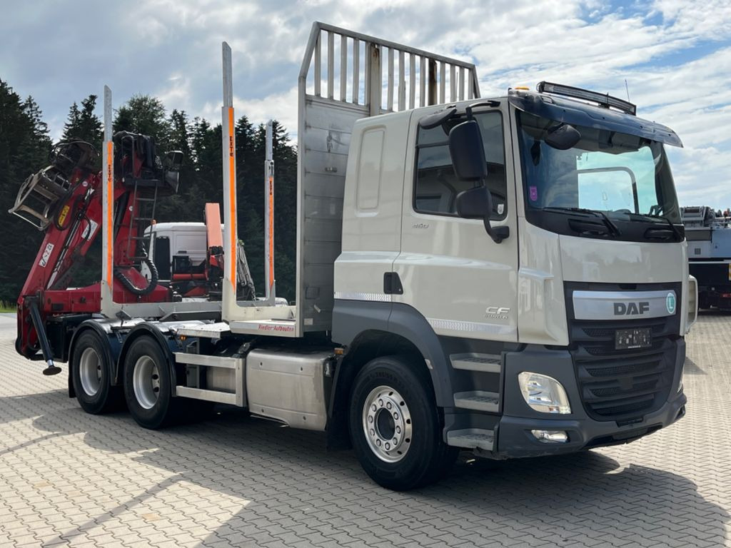 DAF CF 460 6x4 mit Riedler Holzaufb. Penz Kran 12Z - شاحنة قطع الأشجار, شاحنة كرين: صورة 2 DAF CF 460 6x4 mit Riedler Holzaufb. Penz Kran 12Z - شاحنة قطع الأشجار, شاحنة كرين: صورة 2