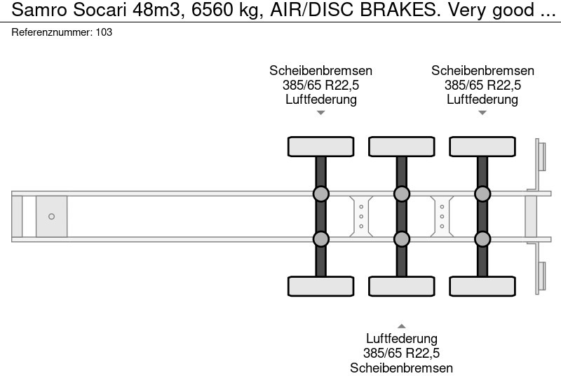 قلابة نصف مقطورة نصف مقطورة قلابة Samro Socari 48m3, 6560 kg, AIR/DISC BRAKES. Very good state: صورة 20 قلابة نصف مقطورة نصف مقطورة قلابة Samro Socari 48m3, 6560 kg, AIR/DISC BRAKES. Very good state: صورة 20