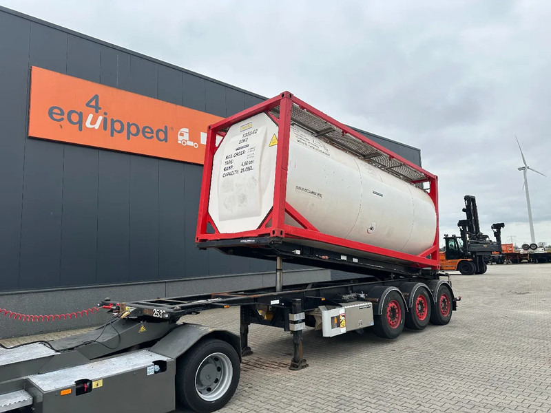 Van Hool 20FT Tipping-chassis, ADR (EX/II, EX/III, FL, AT, OX), SAF, 2 liftaxles - نصف مقطورة لنقل الحاويات: صورة 1 Van Hool 20FT Tipping-chassis, ADR (EX/II, EX/III, FL, AT, OX), SAF, 2 liftaxles - نصف مقطورة لنقل الحاويات: صورة 1